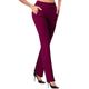 Women's Dress Work Casual Pants Trousers Straight Full Length Pocket Stretchy Trousers Daily Black Wine S M