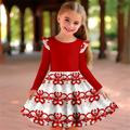 Carnival Girls' 3D Floral Ruffle Dress Pink Long Sleeve 3D Print Spring Fall Sports Outdoor Daily Holiday Cute Casual Beautiful Kids 3-12 Years Casual Dress A Line Dress Above Knee Polyester