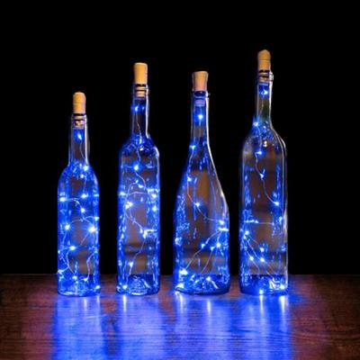 ElegantWeddingReceptionParty 1/2/6/10pcs Wine Bottle String Lights 2m 20LEDs with Cork Warm White White Multi Color Red Blue Waterproof Christmas Wedding Decoration Batteries Powered