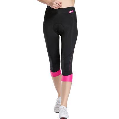 TASDAN Women's Cycling 3/4 Tights Bike Shorts 3/4 Tights Relaxed Fit Road Bike Cycling Sports 3D Pad Breathable Quick Dry Reflective Trim / Fluorescence Gray Rosy Pink Coolmax Elastane Silicon