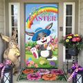 Easter Bunny Door Covers Door Tapestry Door Curtain Decoration Backdrop Door Banner for Front Door Farmhouse Holiday Party Decor Supplies