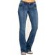 Women's LowRiseJeans Flared Pants Bell Bottom Full Length Denim Side Pockets Wide Leg Micro-elastic Fashion Street Casual Blue Deep Blue S M