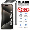 3 pcs Screen Protector For Apple iPhone 15 Pro Max Plus 14 13 12 11 X XR XS 8 7 Tempered Glass 9H Hardness Anti Bubbles Anti-Fingerprint High Definition 3D Touch Compatible