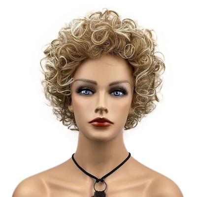 Synthetic Wig Curly Asymmetrical Machine Made Wig Short A1 A2 A3 A4 Brown Synthetic Hair Women's Cosplay Party Fashion Blonde Brown / Party / Evening / Daily