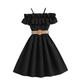 Kids Girls' Dress Solid Color Short Sleeve Wedding Outdoor Casual Ruffle Vacation Fashion Daily Polyester Knee-length Casual Dress Swing Dress A Line Dress Summer Spring 7-13 Years Black White Yellow