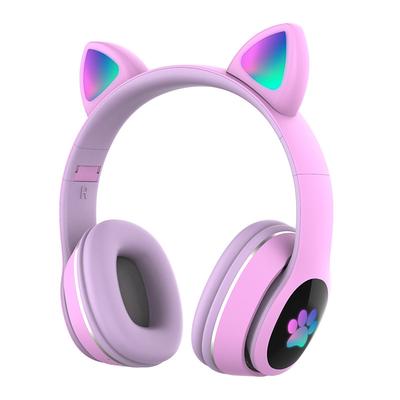 L400 LED Flash Cute Cat Ears Headphone With Microphone Bluetooth Earphone Over-Ear Wireless Music Gaming Player Over-Ear Wireless Headset Father's Day Gifts