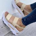 Women's Sandals Platform Sandals Plus Size Ankle Strap Sandals Outdoor Daily Beach Solid Color Solid Colored Summer Buckle Platform Wedge Heel Open Toe Casual Minimalism Walking PU Leather Faux