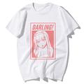 Darling in the Franxx Zero Two 02 T-shirt Anime Cartoon Anime Harajuku Graphic Kawaii T-shirt For Couple's Men's Women's Adults' Hot Stamping