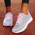 Women's Sneakers Plus Size Outdoor Daily Color Block Summer Flat Heel Round Toe Fashion Sporty Casual Running Walking Tissage Volant Lace-up Black White Blue