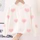 Kids Girls' Sweater Coat Heart Fashion Button Outdoor Coat Outerwear 2-8 Years Spring White Pink Red