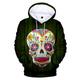 Sugar Skull Mexican Hoodie Anime Cartoon Anime Mexico Independence Day Day of the Dead Hoodie For Couple's Men's Women's Adults' 3D Print