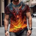 Animal Dragon Designer Casual Men's 3D Print T shirt Tee Graphic Tee Outdoor Daily Vacation T shirt Yellow Blue Purple Short Sleeve Crew Neck Shirt Spring Summer Clothing Apparel S M L XL 2XL 3XL