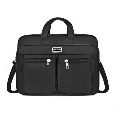 Men's Crossbody Bag Briefcase Shoulder Bag Satchel Oxford Cloth Office Daily Zipper Large Capacity Waterproof Lightweight Solid Color Black