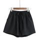 Women's Chinos Baggy Shorts Linen Cotton Blend Chinese Style Pocket Knee Length Micro-elastic Mid Waist Chino Athleisure Casual Daily Black White S M Summer