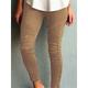 Women's Skinny Cotton Solid Color claret ArmyGreen Fashion High Waist Full Length Outdoor Street Fall Winter