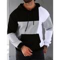 Men's Hoodie Black Pink Army Green Blue Hooded Color Block Pocket Sports Outdoor Daily Holiday Streetwear Cool Casual Spring Fall Clothing Apparel Hoodies Sweatshirts