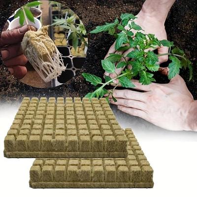 100pcs/bag Mini Compress Base Practical Rockwool Cubes Multifunction Media Blocks Garden Hydroponic Grow Soilless Cultivation 25x25x25mm