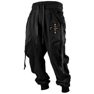 Men's Sweatpants Joggers Trousers Drawstring Elastic Waist 3D Print Graphic Prints Geometry Cross Comfort Sports Outdoor Casual Daily Cotton Blend Streetwear Designer Black Yellow Micro-elastic
