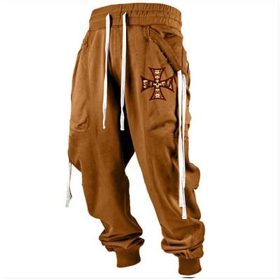 Men's Sweatpants Joggers Trousers Drawstring Elastic Waist 3D Print Graphic Prints Geometry Cross Comfort Sports Outdoor Casual Daily Cotton Blend Streetwear Designer Black Yellow Micro-elastic