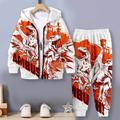 Boys 3D Dinosaur Hoodie Pants Set Long Sleeve 3D Printing Fall Winter Active Fashion Cool Polyester Kids 3-12 Years Outdoor Street Vacation Regular Fit