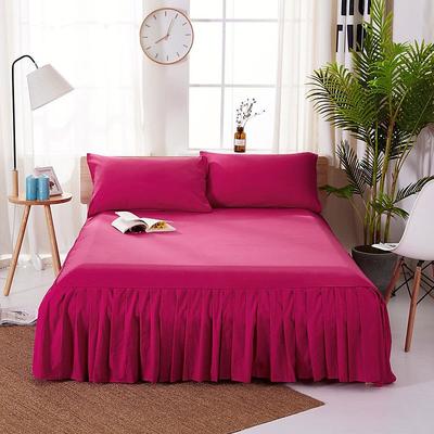 Solid Color Bed Skirt Type Single Piece Bed Cover 1.8m Brushed Bed Cover Double Bed Sheet Simmons Mattress Protector