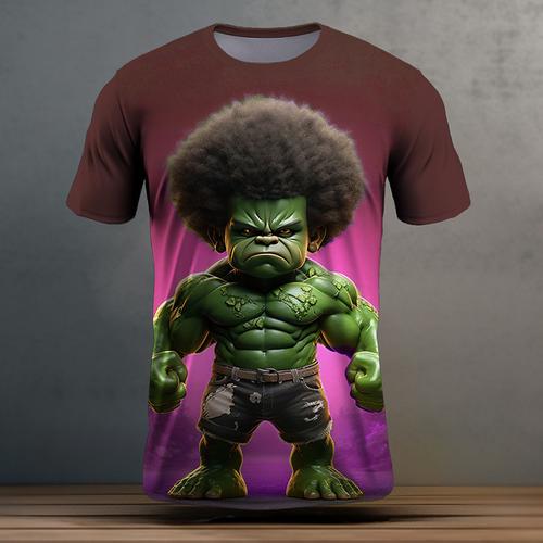 Men's Graphic Cartoon Funny T Shirt Short Sleeve T shirt 3D Print Crew Neck Shirt Daily Casual Street Style Sports Outdoor Holiday Going out Black Burgundy Sky Blue Spring Summer Clothing Apparel S