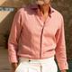 Men's Linen Shirt Button Up Shirt Summer Shirt Casual Shirt Beach Shirt White Pink Brown Long Sleeve Plain Lapel Spring Summer Casual Daily Clothing Apparel