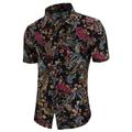 Mens Graphic Shirt Summer Hawaiian Boho Floral Paisley Prints Turndown Black Pink Blue Green Outdoor Street Short Sleeves Clothing Colorful Party Cotton