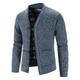 Men's Sweater Cardigan Fleece Sweater Knit Knitted Solid Color V Neck Stylish Daily Clothing Apparel Winter Red Blue XS S M