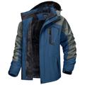 Men's Hiking Jacket Ski Jacket Rain Jacket Windcheater Jacket Sports Outdoor Camping Hiking Thermal Warm Fleece Lining Winter Autumn / Fall Solid Color Denim Blue Black Red Royal Blue Blue Jacket