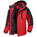 Men's Hiking Jacket Ski Jacket Rain Jacket Windcheater Jacket Sports Outdoor Camping Hiking Thermal Warm Fleece Lining Winter Autumn / Fall Solid Color Denim Blue Black Red Royal Blue Blue Jacket