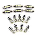 15PCs T10 Car White Dome Map Reading LED Interior Light Canbus Bulbs lights Reading Dome Door License Plate Bulbs for Audi Q5 (8R) 2009-2012