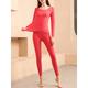 Women's Thermal Underwear Suit Pajama SetsThermal Set Pure Color Warm Fashion Comfort Home Daily Bed Polyester Comfort Warm Crew Neck Long Sleeve T shirt Tee Pant Fall Winter Black Pink