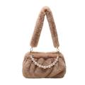 Women's Handbag Shoulder Bag Plush Bag Fluffy Bag Faux Fur Party Valentine's Day Daily Pearls Chain Large Capacity Lightweight Durable Solid Color Black White Pink