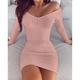 Women's White Dress Sweater Dress Jumper Dress Knee Length Dress Knitwear Elegant Stylish Pure Color Outdoor Winter Dress Date Fall Dress V Neck Long Sleeve Patchwork 2023 Slim Black White Pink S M L