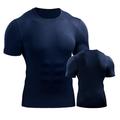 Men's Running T-Shirt Compression Shirt Short Sleeve Base Layer Athletic Spandex Breathable Quick Dry Moisture Wicking Gym Workout Running Active Training Sportswear Activewear Solid Colored Black