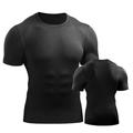 Men's Running T-Shirt Compression Shirt Short Sleeve Base Layer Athletic Spandex Breathable Quick Dry Moisture Wicking Gym Workout Running Active Training Sportswear Activewear Solid Colored Black