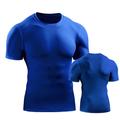 Men's Running T-Shirt Compression Shirt Short Sleeve Base Layer Athletic Spandex Breathable Quick Dry Moisture Wicking Gym Workout Running Active Training Sportswear Activewear Solid Colored Black