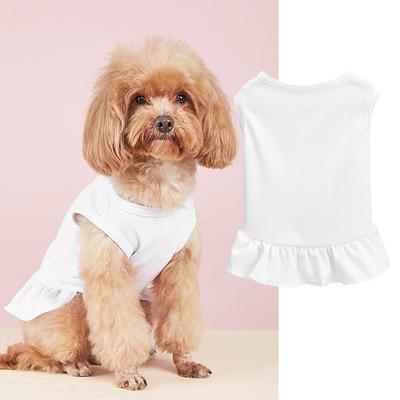 Dog Cat Dress Minimalist Casual Breathable Soft Washable Comfortable Outdoor Casual Daily Dog Clothing for Bichon Frise Pomeranian Baby Pet Papillon Small