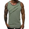 Men's Tank Top Vest Top Undershirt Sleeveless Shirt Graphic Solid Colored Round Neck Daily Sports Sleeveless Basic Clothing Apparel Cotton Active