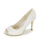 Women's Wedding Shoes Pumps Valentines Gifts Party Work Wedding Heels Bridal Shoes Bridesmaid Shoes Stiletto Peep Toe Elegant Basic Minimalism Satin Loafer Black White Ivory