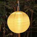 Chinese Style Globe Light Outdoor Solar Power 12inch 30CM Printed Lantern Hanging Lamp IP65 Waterproof Nylon LED Light For Outdoor Garden Party Yard Warm White Decoration Lighting