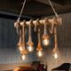 6-Light 80cm Pendant Light LED Cluster Design Wood / Bamboo Country Dining Room Chain / Cord Adjustable 110-120V 220-240V