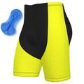 21Grams Men's Bike Shorts Cycling Padded Shorts Bike Shorts Pants Mountain Bike MTB Road Bike Cycling Sports Patchwork Fluorescent 3D Pad Cycling Breathable Quick Dry Green Yellow Polyester Spandex