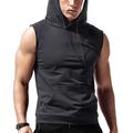 Men's Sleeveless Hoodie Workout Hoodie Tank Top Gym Hoodie Hooded Sports Outdoor Daily Holiday Plain Black Red Blue Activewear Streetwear Sport Spring Fall Hoodies Sweatshirts