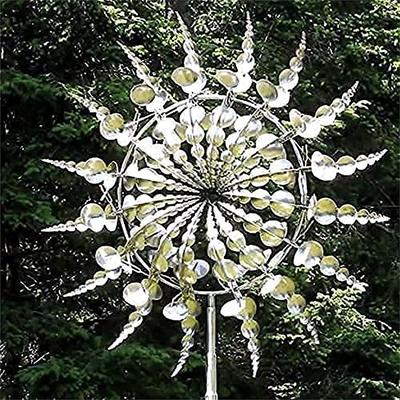 Unique and Magical Metal Windmill - 3D Outdoor Wind Kinetic Sculpture Move with The Wind - Metal Wind Spinners Suitable for Garden Terrace Lawn Yard Landscape Decoration