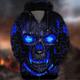 Men's Full Zip Hoodie Jacket Black Red Blue Purple Light Blue Hooded Skull Graphic Prints Zipper Print Sports Outdoor Daily Sports 3D Print Streetwear Basic Casual Spring Fall Clothing Apparel