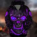 Men's Full Zip Hoodie Jacket Black Red Blue Purple Light Blue Hooded Skull Graphic Prints Zipper Print Sports Outdoor Daily Sports 3D Print Streetwear Basic Casual Spring Fall Clothing Apparel