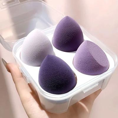 4 Pieces Sponge for Makeup Beauty Blender with Box Foundation Powder Blush Make Up Tool Kit Beauty Egg Makeup Sponge Cosmetic Puff Holder