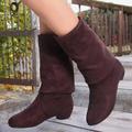Women's Boots Suede Shoes Plus Size Winter Boots Party Outdoor Work Solid Color Over The Knee Boots Thigh High Boots Winter High Heel Chunky Heel Vintage Fashion Casual Suede Loafer Black Red Blue